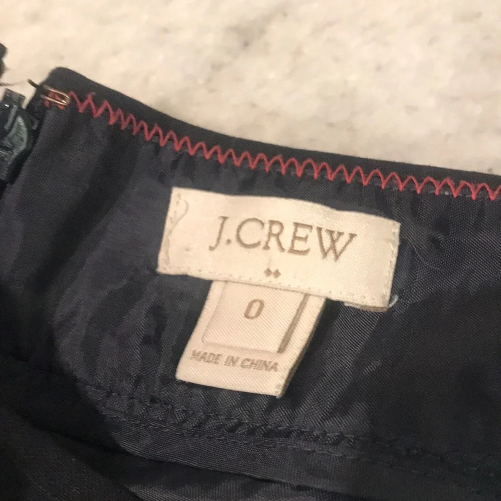 J Crew Wool Pinstripe Skirt Womens 0 Black Gray Straight Pencil Classic Business
